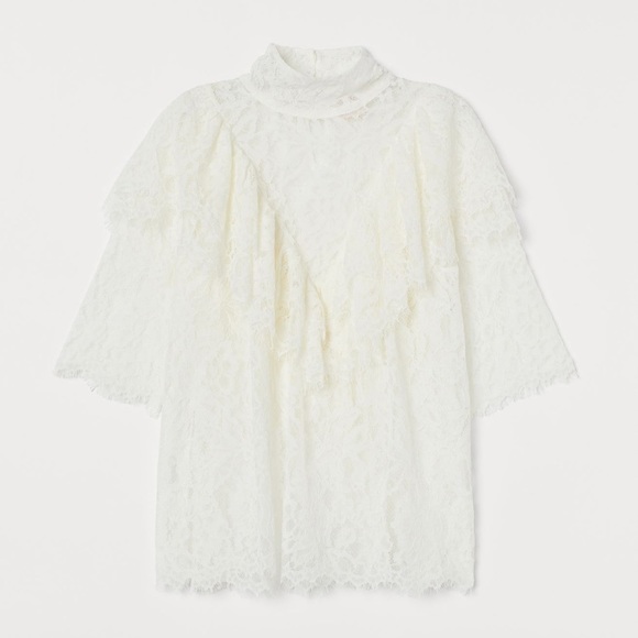 Cream Floral Lace Blouse - Picture 1 of 4